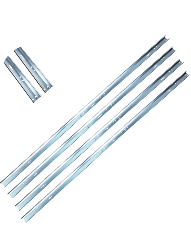 Photo 1 of LAJIAOZ 4Pcs Garage Door Vertical Track Replacement, Galvanized Steel Garage Door Hardware Rails Kit