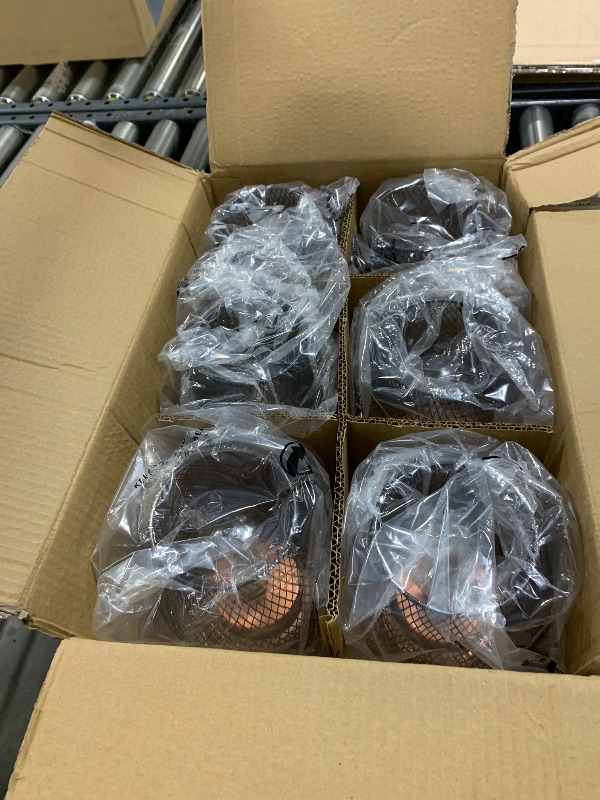 Photo 1 of DECORKEY Set of 6 Battery Operated Lamp LED Table Lantern, Brown Metal Cage Cordless Lamps with LED Bulb
