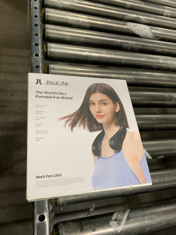 Photo 1 of JISULIFE Portable Neck Fan, Hands-Free Bladeless, 5 Speeds, 4000 mAh Battery Operated Wearable Personal Fan, Twistable, Rechargeable, Gift for Women Men-Black