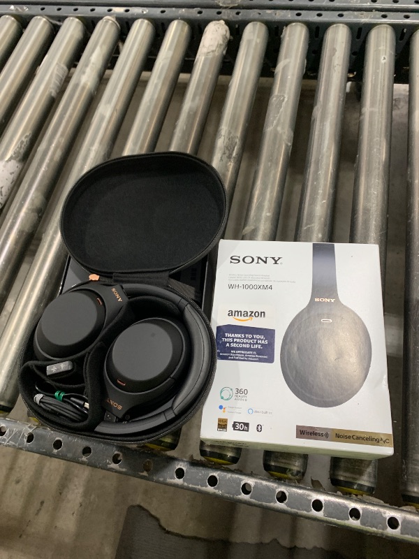 Photo 1 of Sony WH-1000XM4 Wireless Premium Noise Canceling Overhead Headphones with Mic for Phone-Call and Alexa Voice Control, Black WH1000XM4
