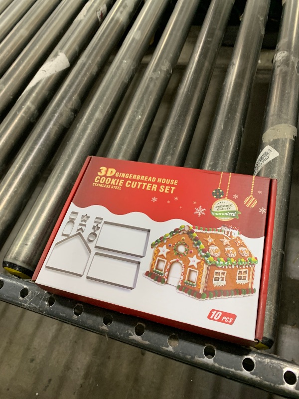 Photo 1 of 10Pcs Gingerbread House Cookie Cutters Set for Christmas Winter Holiday Baking and Decoration