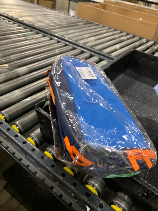 Photo 1 of CURMIO Monster Trucks Carrying Case Compatible with Monster Jam, Monster Truck Bag Holding 34 1:64 Scale Toy Cars, Navy-Orange, Bag Only
