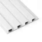 Photo 1 of White 0.83 in. x 6 in. x 8 ft. Slat Water Resistant Acoustic Diffuser Decorative Wall Paneling (32 sq. ft./Case)