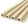 Photo 1 of 0.94 in. x 1/2 ft. x 8.5 ft. Beige 3D WPC Vinyl Decorative Wall Paneling for Interior Wall Decor (6-Pack)