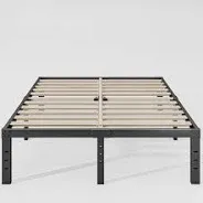Photo 1 of Marple 16 Inch Metal Platform Bed Frame with Wood Slat Support, Heavy Duty Mattress Foundation, Noise Free
