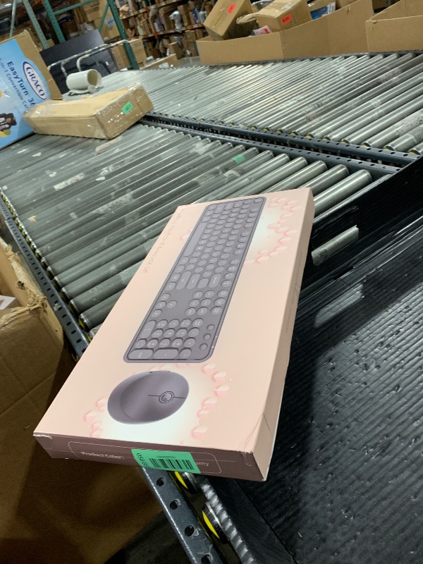 Photo 1 of Cream Wireless Keyboard Mouse, COOFUN 104 Keys Full Size White Keyboard Ergonomic Cordless Keyboards Cute Colorful Retro Typewriter Key Board for Windows, PC, Laptop, Desktop (Creamy)