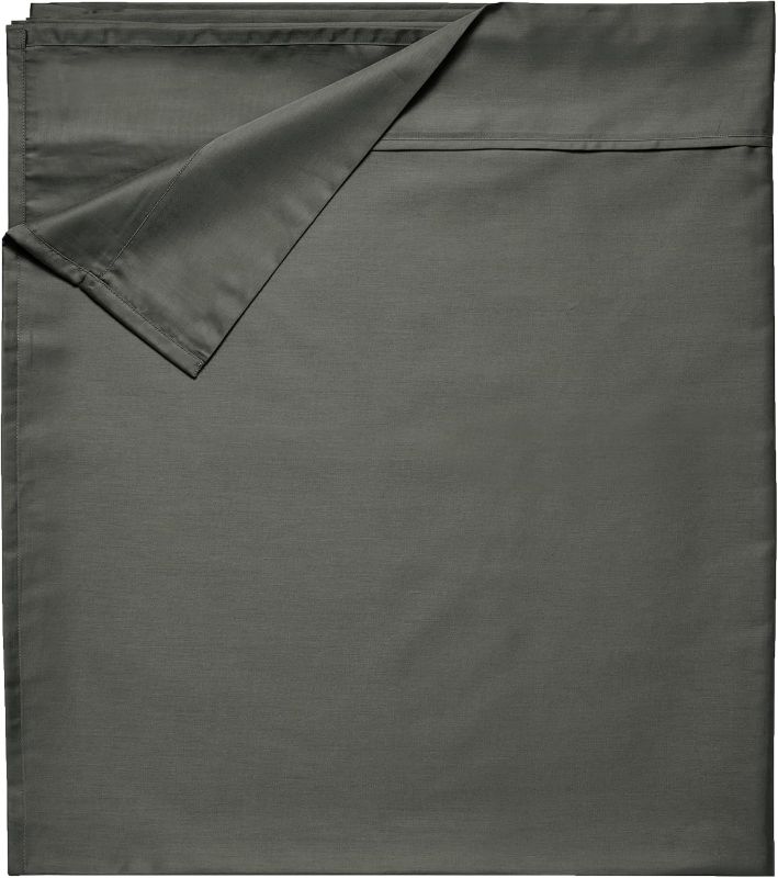 Photo 1 of California Design Den Flat King Sheet Only - Soft 400 Thread Count Sateen, Natural 100% Cotton King Flat Sheets Only, Breathable, Durable and Cooling - Grey