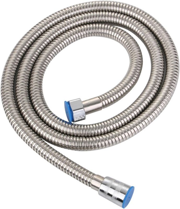 Photo 1 of Shower  1.5m Electroplated Stainless Steel Encrypted Pipe Shower Hose 1m Pipe Silicone Tube Accessories Metal Hose (Color : 1.5m spring tube)