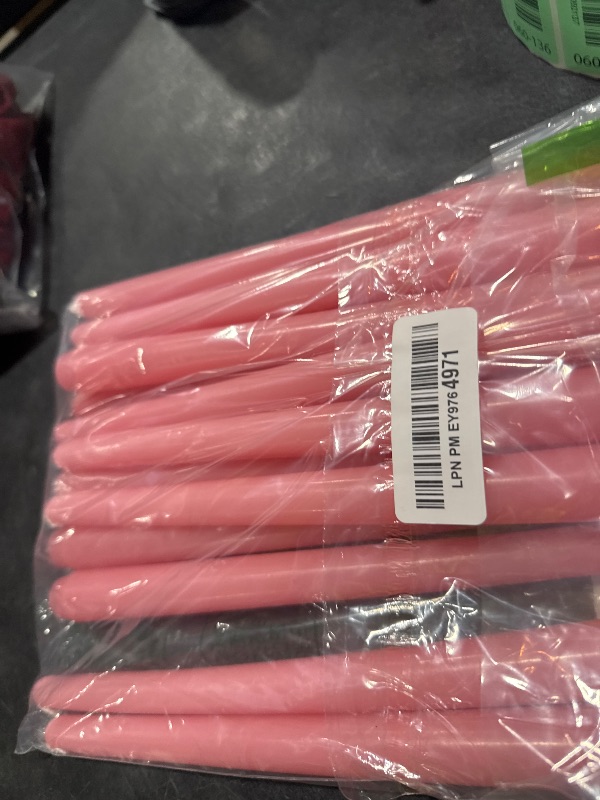 Photo 1 of 10 Inch Pink Taper Candles Set of 20, Dripless and Unscented Candle Sticks for Dinner, Shabbat, Halloween, Christmas, Wedding, 8 Hours