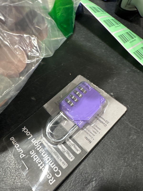 Photo 1 of Puroma Combination Lock 4 Digit Waterproof Locker Locks Secure Outdoor Padlock for Gym Lockers, Toolboxes, Gates, Fences, Storage, Sports Locker, Cabinets (Purple)