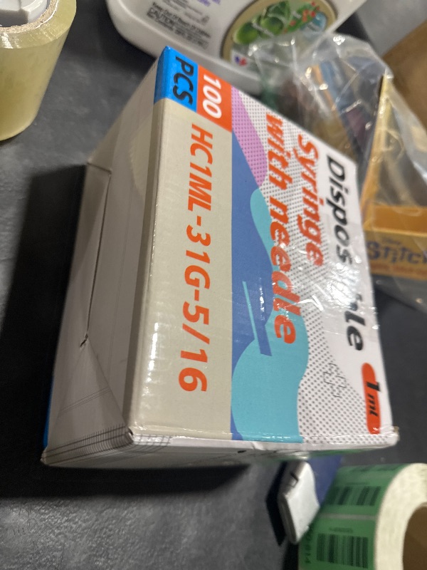 Photo 1 of 1ML Syringe, Lab Supplies Syringes 31G 5/16 Inch, Individually Wrapped, Pack of 100