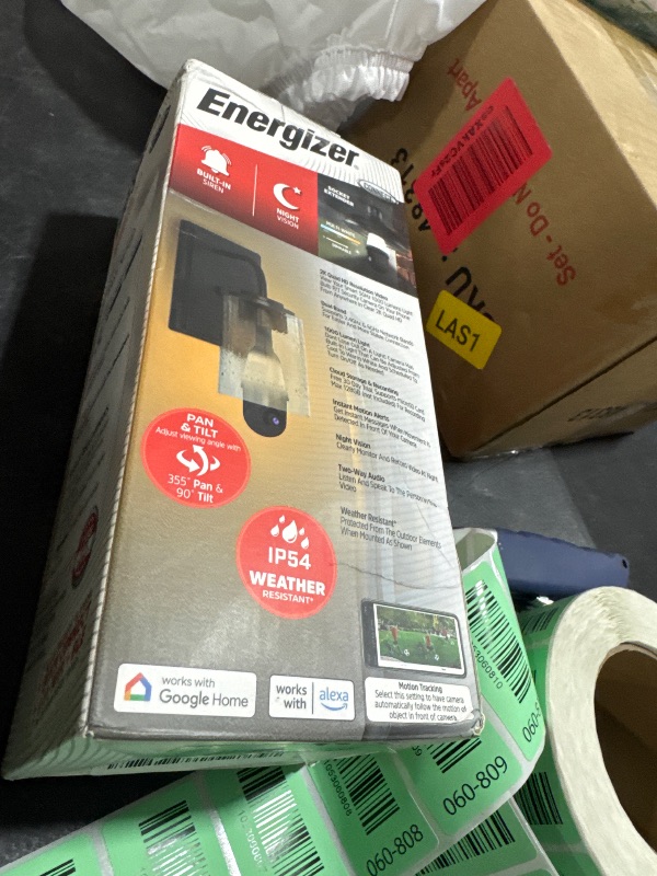 Photo 1 of Energizer Smart 2K Light Bulb Security Camera, 1000 Lumens LED Light, 5GHz & 2.4GHz Wi-Fi Outdoor Socket Camera, Auto Tracking, Pan and Tilt, Night Vision, 2-Way Audio, Works with Google Home & Alexa