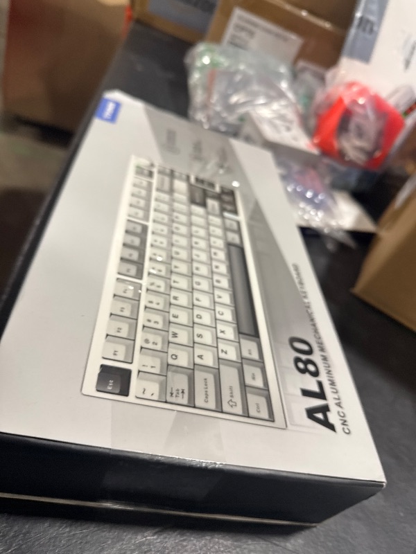 Photo 1 of YUNZII AL80 Wireless Mechanical Keyboard,Full Aluminum CNC, Smart LCD Display,Hot Swappable Gasket Mount 75% Layout with Knob,BT/2.4G/USB-C,QMK/VIA Support for Win/Mac (Silver, Cocoa Cream V2 Switch)