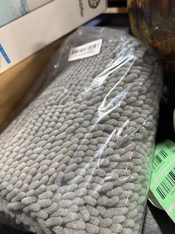 Photo 1 of OLANLY Bathroom Rugs 30x20, Extra Soft Absorbent Chenille Bath Rugs, Rubber Backing Quick Dry, Machine Washable Bath Mats for Bathroom Floor, Tub and Shower, Home Decor Accessories, Grey