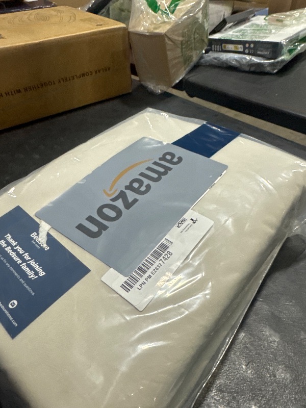 Photo 1 of Bedsure Duvet Cover Queen Size with Fitted Sheet - 4 Pieces Prewashed Cotton-Like Extra Soft Bedding Set, Includes 1 Duvet Cover 90x90 Inches with Zipper Closure, 2 Pillow Shams, 1 Fitted Sheet, Linen