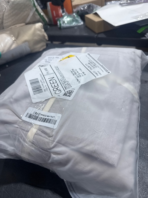 Photo 1 of JIYUAN 100% Washed Cotton Duvet Cover Set 3 Pieces King, 1 Duvet Cover 104x90 Inches(Comforter Not Included) and 2 Pillowcases,Linen Feel Bedding Set Comfy and Breathable, Heathered Linen