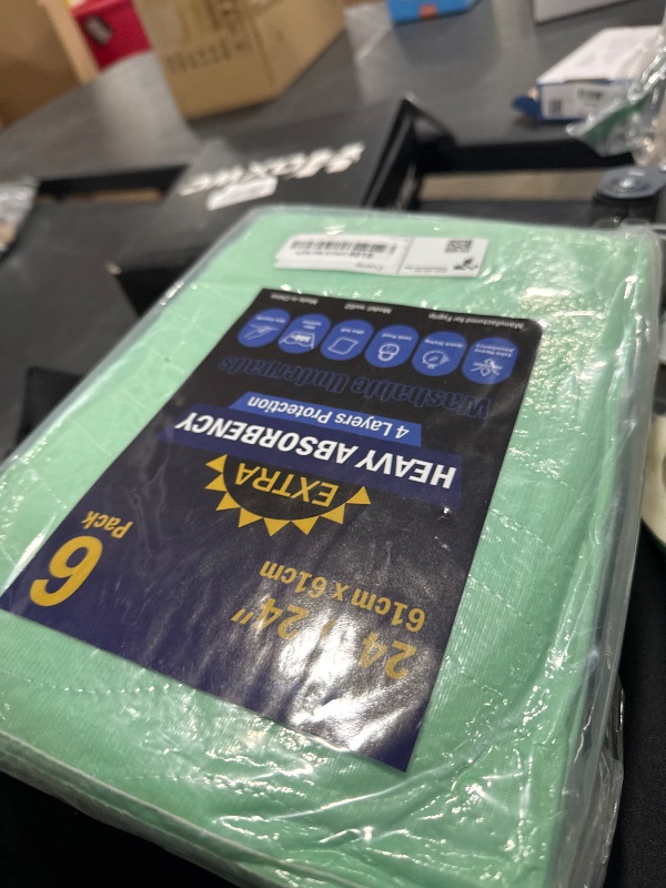 Photo 1 of 6 Pack 24” x 24” Extra Heavy Absorbency Washable Underpads, Waterproof Nursing Pads Incontinence Bed Pads, Reusable Washable Pee Pads for Dogs, Diaper Changing & Adults, Washable Puppy Pads