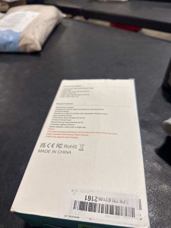 Photo 1 of 30W Magnetic Wireless Charger for Samsung Foldable Android Mag-Safe Charging Station for Galaxy Tab with Clock &7 Color Light, Watch Charger for S25 Ultra, for Samsung Watch8, Galaxy Buds3 Pro(Black