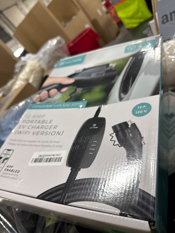 Photo 1 of Lectron Level 1 J1772 EV Charger (WiFi) with App Control - 120V, 12 Amp, & 16 ft Cord - Portable Charger for J1772 EVs with NEMA 5-15 Plug - Compatible with All J1772 Evs
