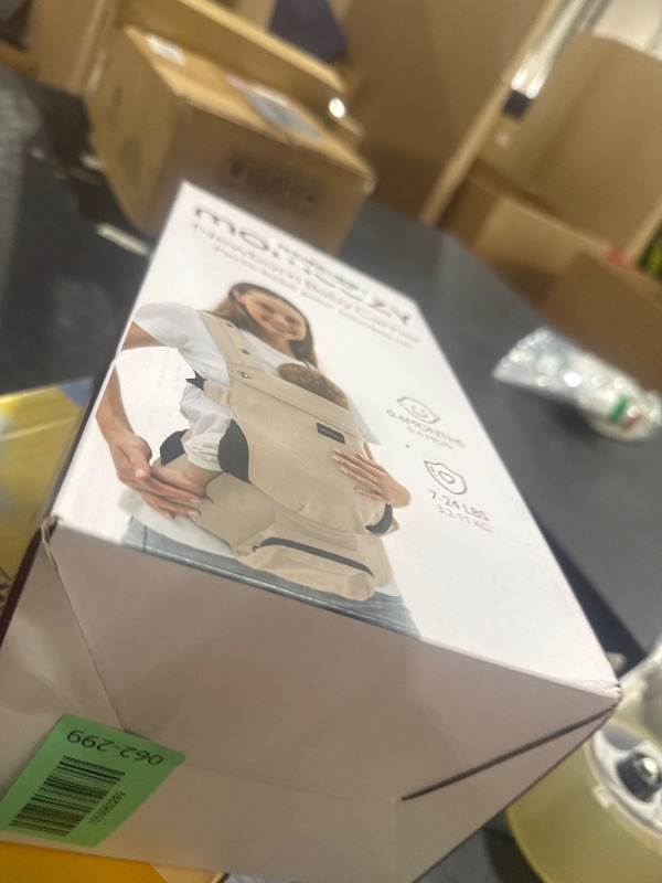 Photo 1 of Momcozy Newborn Baby Carrier - Ergonomic, Cozy and Lightweight Carrier for 7-24lbs, Adjustable Neck Support with Sunshield, Breathable Airmesh Perfect for Summer Outing, Khaki