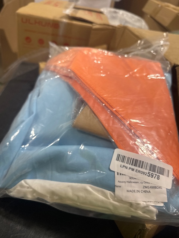 Photo 1 of Halloween Costume for Men Classic White Shirt and Pants with Blonde Wig Orange Scarf Wig Cap Net Outfit Cosplay Fancy Dress Suit XL