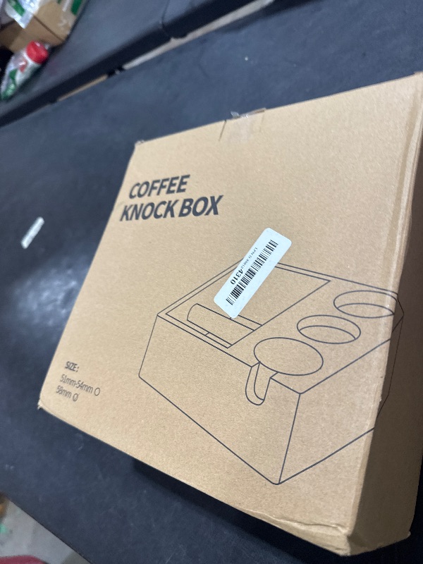 Photo 1 of Espresso Knock Box Tamping Station: 58 mm Coffee Organizer Box Fit for Storage 58 mm Espresso Tamper,Portafilter & Puck Screen Accessories,Natural Walnut Base