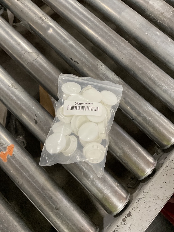 Photo 1 of Masendelk 30pcs Plastic Hole Plugs, Snap in Locking Hole Tube Circular Locking Fastener Cover, Insert End Caps for Furniture Fencing Post Pipe - 28mm, White