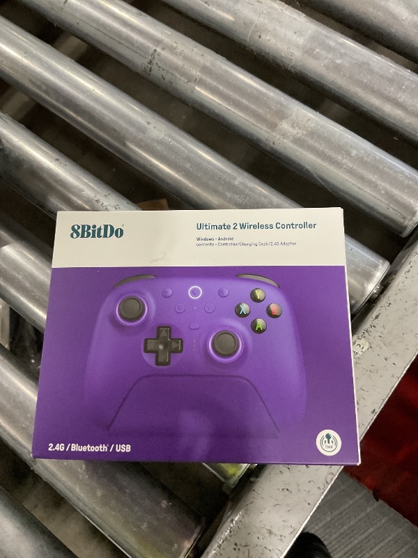 Photo 1 of 8BitDo Ultimate 2 Wireless Controller with TMR Joysticks for Windows & Android, Gaming Controller with Switchable Hall Effect/Tactile Triggers, RGB Fire Ring, 8Speed Wireless Tech, Charging Dock, Purple