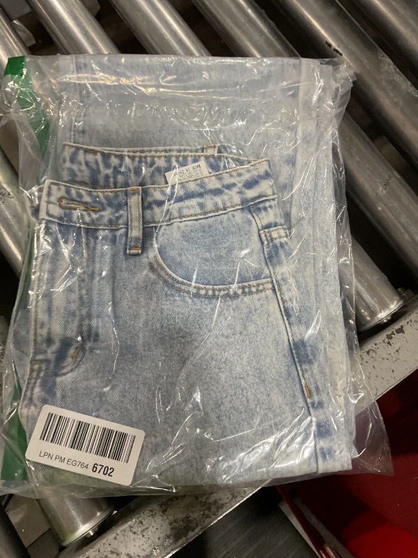 Photo 1 of Fulihug Y2K Girls Jeans 14-16 Wide Leg Baggy Bow Embroidery High Waist Denim Pants with Pockets & Elastic Waistband Light Blue