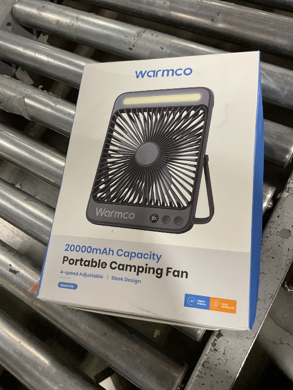 Photo 1 of Warmco 20000mAh 8-inch Portable Camping Desk Fan, [15-48H Working Hours] Ultra-thin LED Light Rechargeable Battery Powered Travel Fan for Outdoor, Indoor, Cruise Essentials 2025