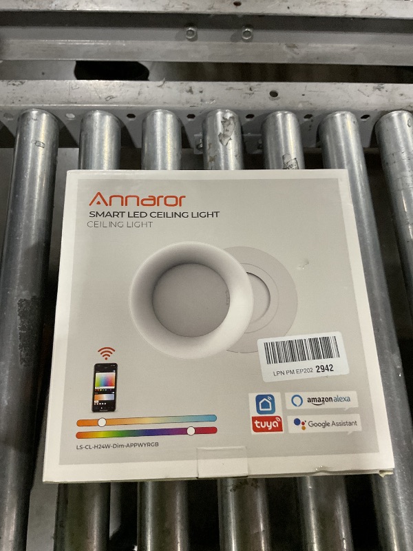 Photo 1 of Annaror Smart Ceiling Light WiFi, RGB LED Ceiling Light Fixture, 2400LM Flush Mount Lighting Fixture, Works with Alexa Google, 3000K-6500K Low Profile Ceiling Lights for Bedroom, Living Room, 11in