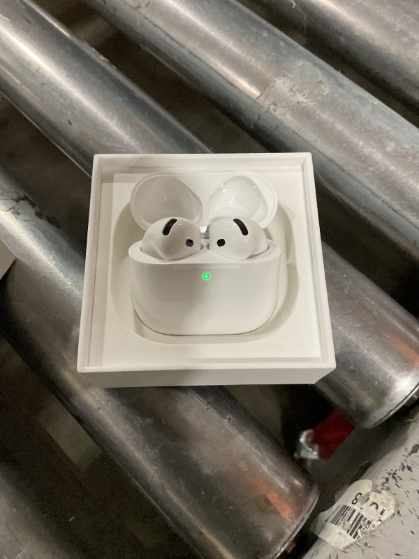 Photo 1 of Apple AirPods 4 Wireless Earbuds, Bluetooth Headphones, with Active Noise Cancellation, Adaptive Audio, Transparency Mode, Personalized Spatial Audio, USB-C Charging Case, Wireless Charging, H2 Chip