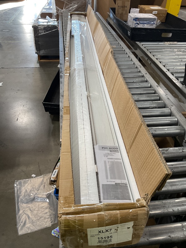 Photo 1 of 30x96in PVC Internal Accordion Folding Door, Multifold Sliding Door for Closet, White in Color, with Installation Hardware; Handle; Latch. ?