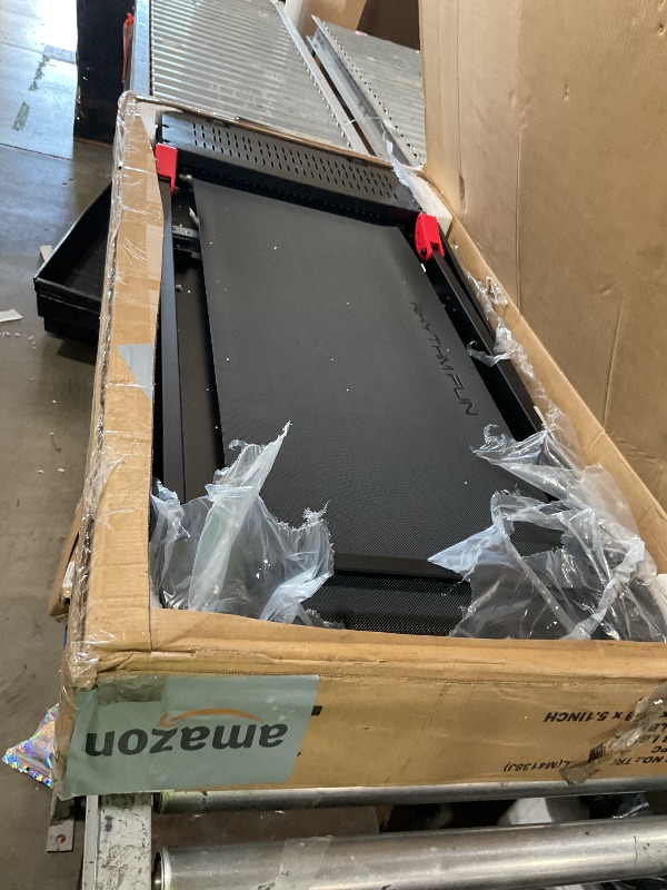 Photo 1 of RHYTHM FUN Incline Foldable Treadmill, Walking Pad Treadmill with Incline, 300 lbs Portable Treadmills with Handles for Home Office Use, Under Desk Compact Walking pad with LED Display & APP