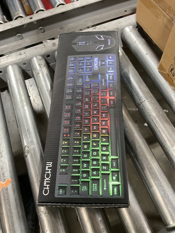 Photo 1 of CHONCHOW Rechargeable Wireless Keyboard and Mouse Combo Gaming Set,Red/Black/Grey Colored LED RGB Backlit 2500+500mAH Battery 3200DPI 2 Side-Button,Compatible with Xbox one Slim ps4 Windows Linux
