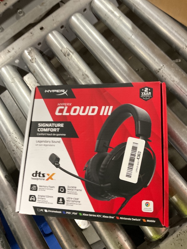 Photo 1 of HyperX Cloud III – Wired Gaming Headset, PC, PS5, Xbox Series X|S, Angled 53mm Drivers, DTS Spatial Audio, Memory Foam, Durable Frame, Ultra-Clear 10mm Mic, USB-C, USB-A, 3.5mm – Black