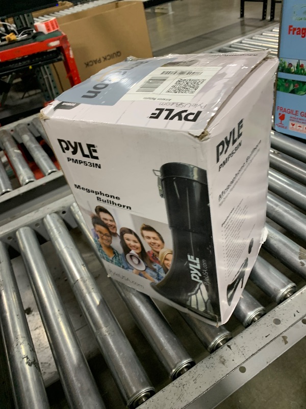 Photo 1 of PYLE-PRO 50W Megaphone Speaker PA Bullhorn, Black Aux Input, Adjustable Volume, Siren, 35mm Aux Input, Ideal for Sports Events & Emergency Drills- PMP53IN