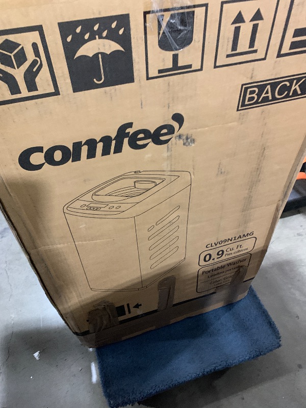 Photo 1 of Comfee Portable Washing Machine, 0.9 cu.ft Compact Washer With LED Display, 5 Wash Cycles, 2 Built-in Rollers, Space Saving Full-Automatic Washer