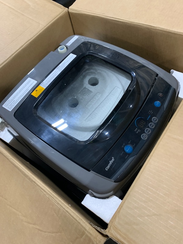 Photo 1 of Comfee Portable Washing Machine, 0.9 cu.ft Compact Washer With LED Display, 5 Wash Cycles, 2 Built-in Rollers, Space Saving Full-Automatic Washer