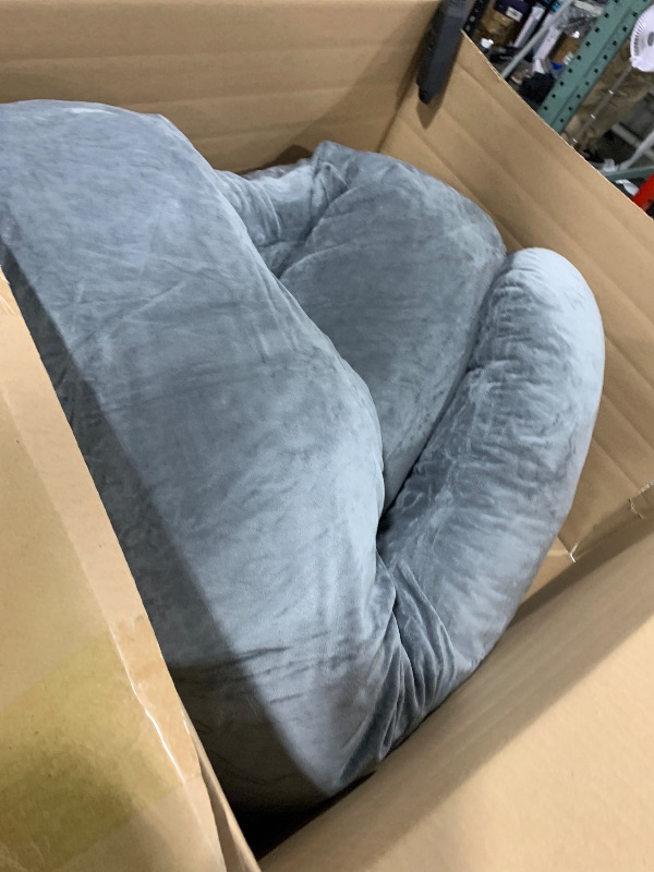Photo 1 of Shredded Memory Foam Body Pillow, Pregnancy Pillows for Sleeping, Maternity Pillow for Pregnant Women, Memory Foam Filling U Shaped Body Pillow with Velvet Cover (Velvet Gray, 60 inch)