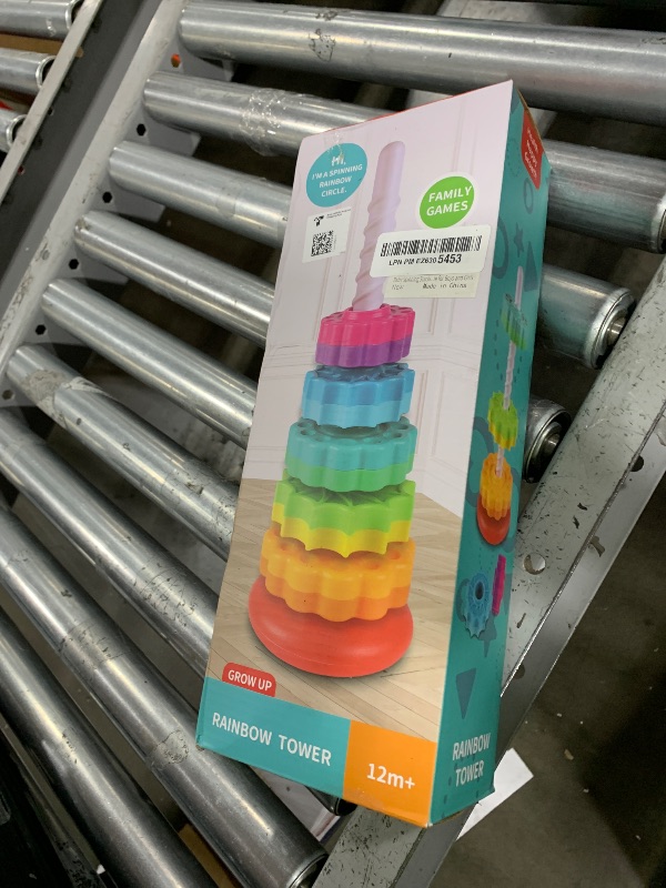Photo 1 of Baby Spinning Stacking Toys, 1-3 Rainbow Ring Stacker Montessori Toys for Babies, Sensory Toys for Toddlers, Christmas and Birthday Gifts Suitable for Boys and Girls