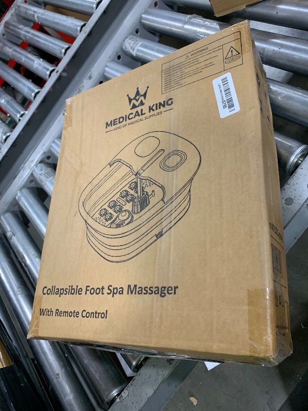 Photo 1 of Medical king Foot Spa with Heat and Massage and Jets Includes A Remote Control A Pumice Stone Collapsible Foot Spa Massager with Heat and Massage Bubbles and Vibration