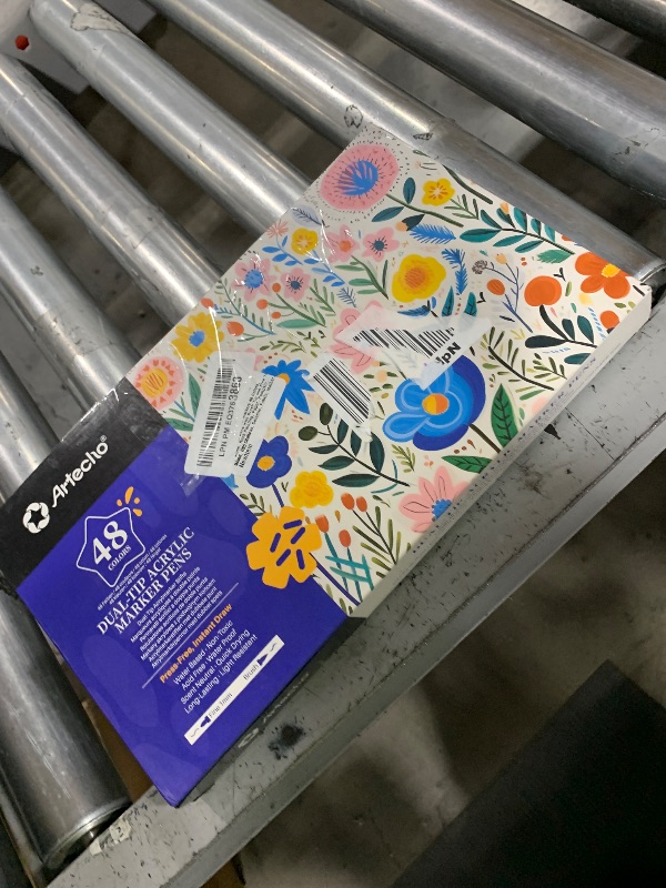Photo 1 of Artecho Acrylic Paint Markers 48 Colors, Acrylic Paint Pens with Brush Tip and Fine Tip for Stone, Rock Painting, Paper, Pumpkin, Wood, Egg, Canvas, Ceramic, Fabric, leather, Glass, DIY Crafts