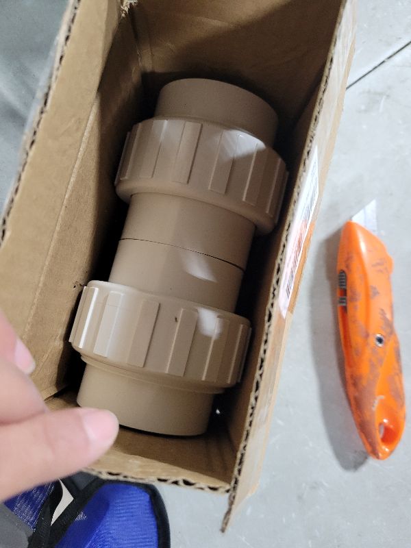 Photo 1 of 2 Pack 2" PVC Union Coupling Pipe Fitting (Socket x Socket) 2 Inch PVC Slip Union PVC Adapter Coupling Schedule 40, EPDM O-Ring, White