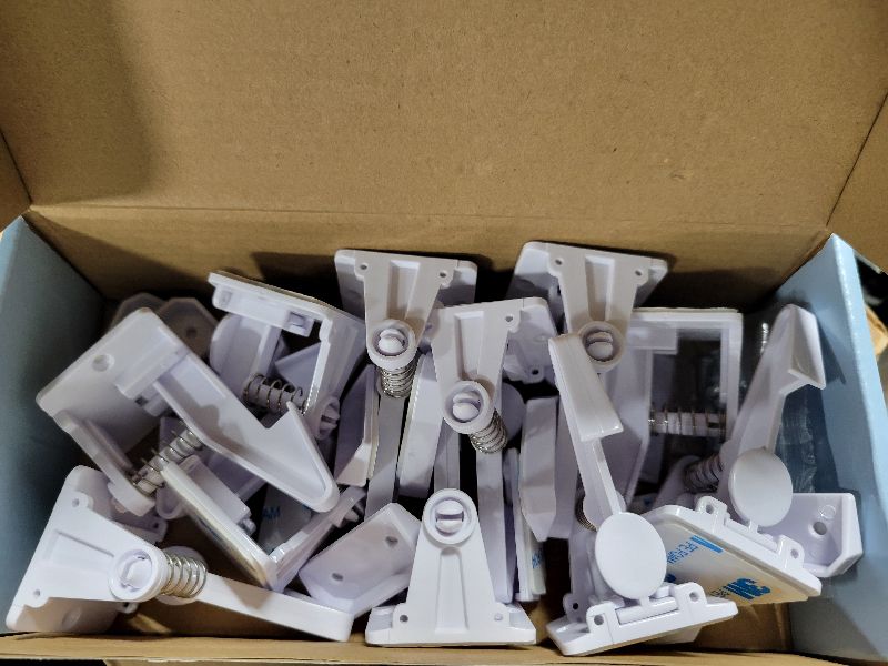 Photo 1 of 12 Pack Cabinet Locks Child Safety | Baby Safety Cabinet Locks NO Drilling 3M Adhesive Baby Proof Drawer Lock Child proofing cabinets latches for Kids Latch for Drawers & Door Child Safety Locks