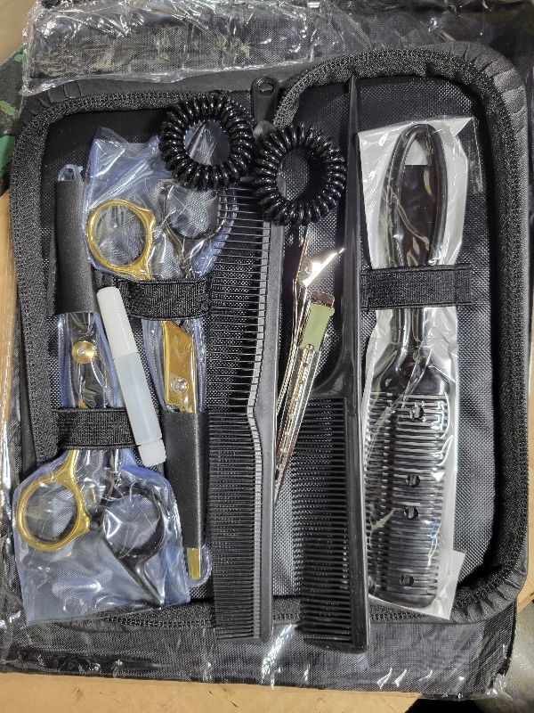 Photo 1 of 13 PCS Hair Cutting Scissors Shears Kits?Professional Haircut Scissors Kit with Cutting Scissors?6.5 Inches Hair Cutting Scissors Kit for Men/Women/Kids/Salon & Home