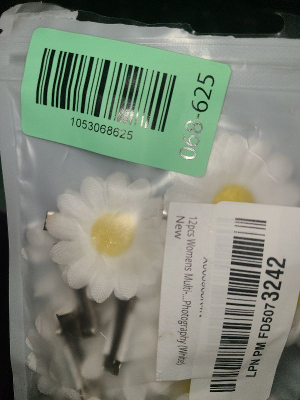 Photo 1 of 12pcs Womens Multi-colored Sweet Daisy Hair Clips Mini Sun Flower Hairpins Hair Accessory for Bridesmaid Wedding Photography (White)