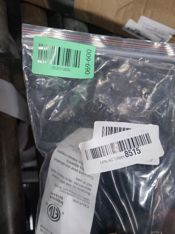 Photo 1 of 16/3 Short Extension Cord 6 FT 2 Pack, Black Extension Cord Flexible & Durable, Indoor 3 Prong Power Cable, Suitable for Home and Office, 13 Amp 1625 Watt 125VAC 16AWG, ETL Listed