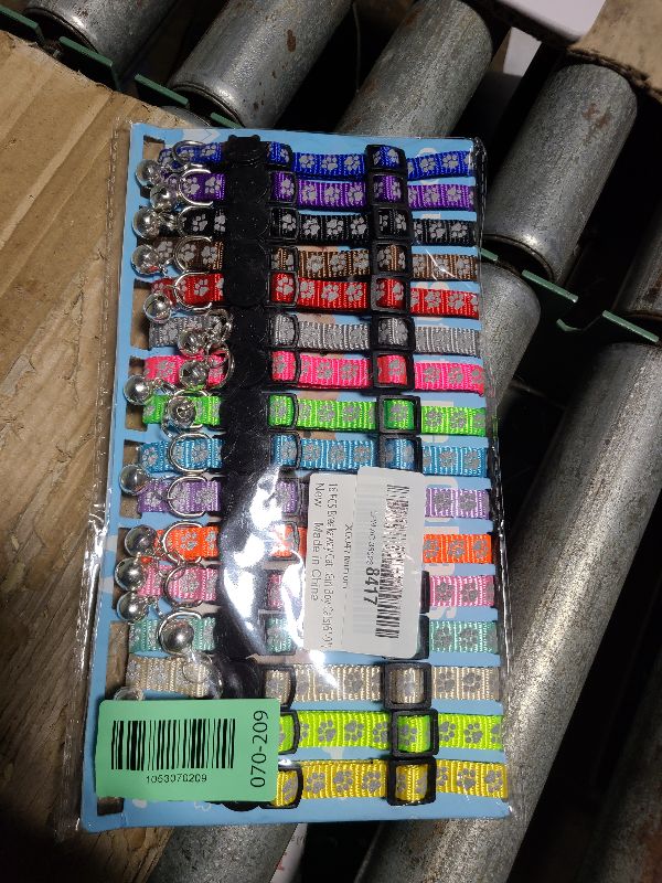 Photo 1 of 16 PCS Breakaway Cat Collars with Bells Reflective Cat Collar Safety Nylon Kitten Collars Cat Collars for Girl Boy Cats(6"-9")