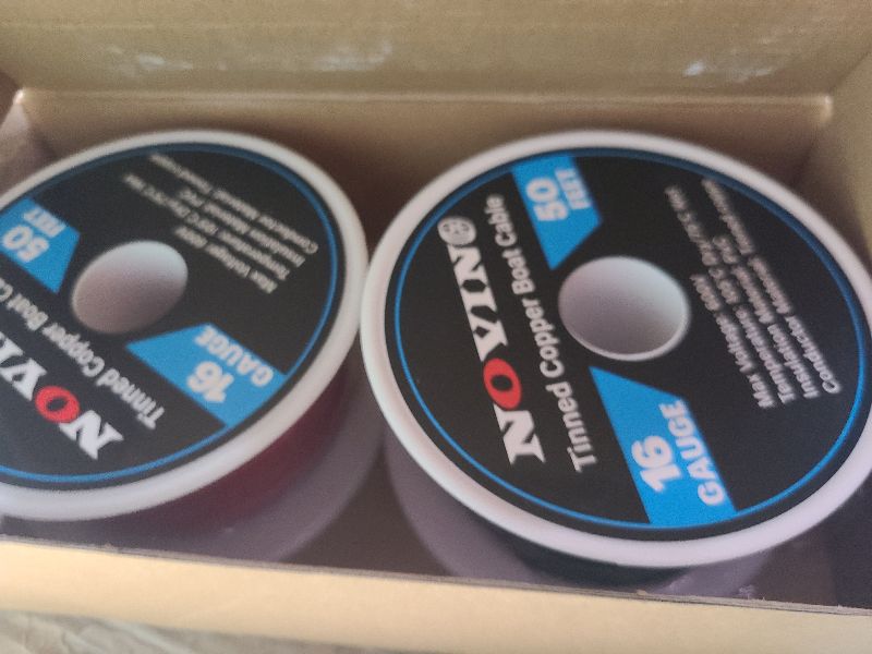Photo 1 of 16 Gauge Marine Wire 16 AWG Marine Grade Wire Include 16 AWG 50FT Red & 50FT Black,16 Gauge Tinned Copper Oxygen-Free Boat Electrical Cable for Automotive/RV/Camper/Trailer Outdoor Use